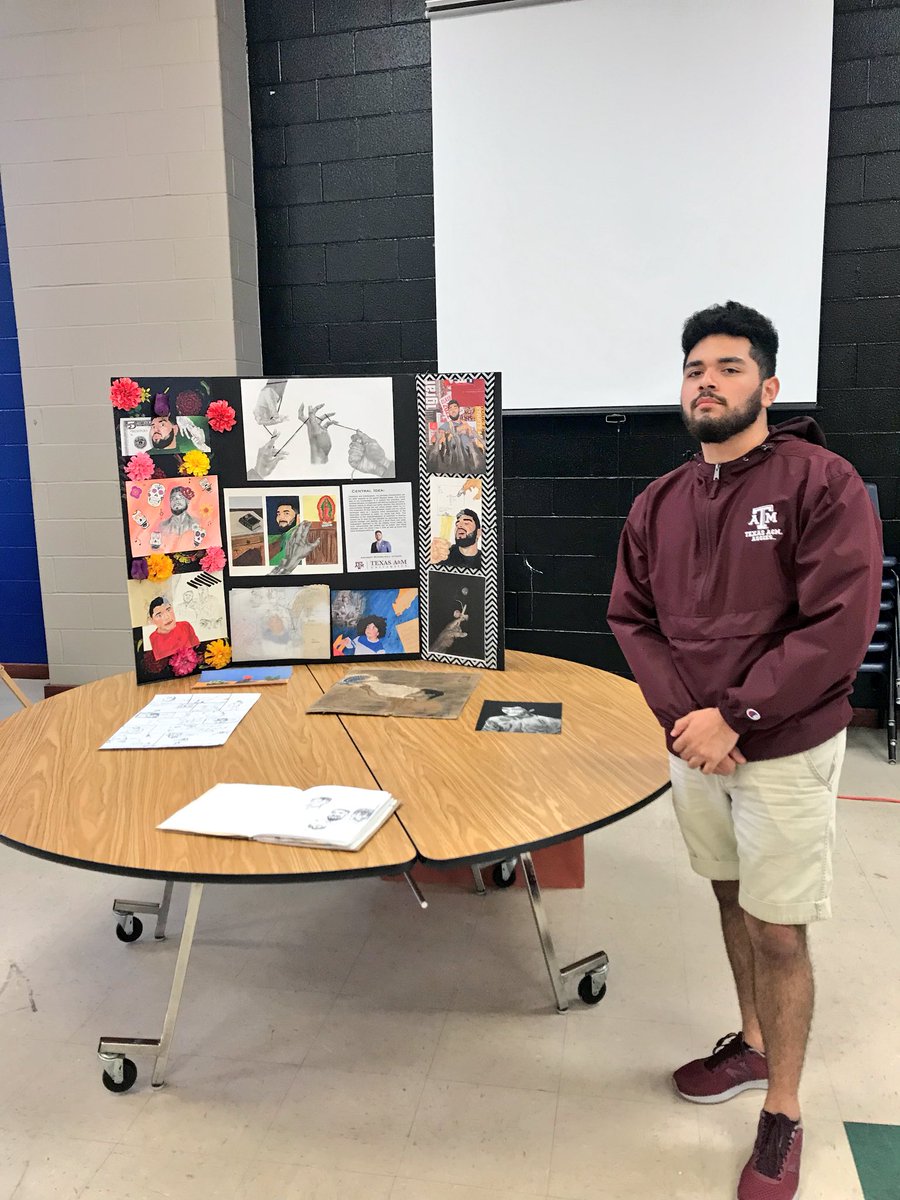 Russell_Said's tweet photo. I could not be any more proud than I am this moment! Tired and achey, but so proud of our showing at our first ever #HawkTrail feeder art night! Thank you to those that came out and browsed! Hope you enjoyed! #HHSArt #HebronArt #FutureHawkArt #BeTheExample https://t.co/lEjERLr14E