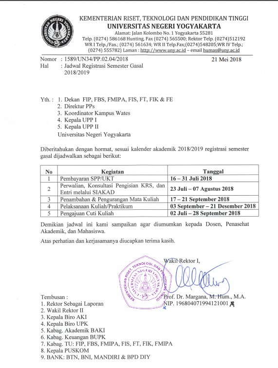 unyofficial's tweet photo. Informasi Registrasi Semester Gasal 2018/2019 https://t.co/bUnvQLCb7v