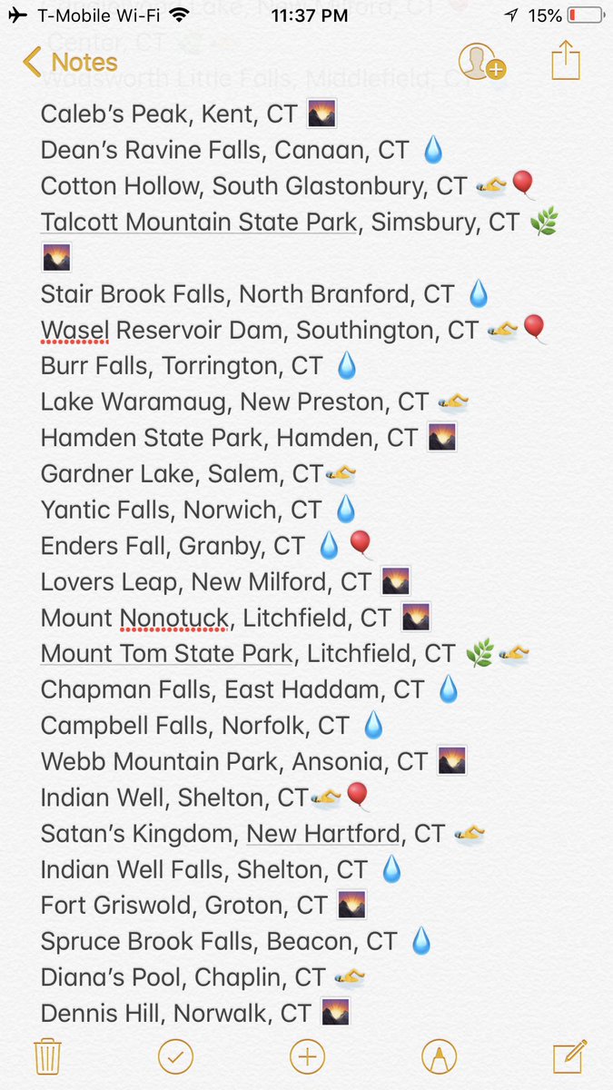 jawuanjohnson7's tweet photo. For Connecticut .Haven’t been to all these places but if you’re bored in the summer here’s some fun places to hike/adventure
💧= waterfall
🏊🏼‍♂️= swimming
🌄= viewpoint
🌿= state park
🔴= cliff jumping https://t.co/hlSJd54Ubv