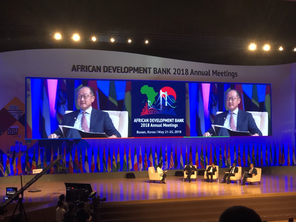 Investment in heath & education + access to capital + access to markets = preparation for whatever the future may demand of Africa, says Jim Kim of @WorldBank #AfDBAM2018