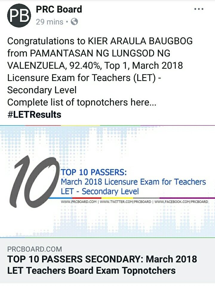 PLVLibrary's tweet photo. Fresh from the PRC Board!
Congratulations, Kier Araula Baugbog of BSED Mathematics for placing top 1 in the LET Exam! #LETexam #PLV #Top1
@rex_gatchalian https://t.co/VGEH1tax4t