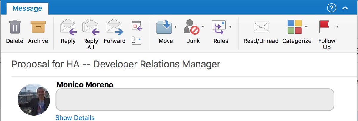 javascriptstack's tweet photo. Well I did it! π I emailed my proposal for a #devrel manager role at my current company. Slight bias toward #nodejs/#javascript, but presented it as a step of many toward this end. /cc #devadv https://t.co/SNHFY41puL