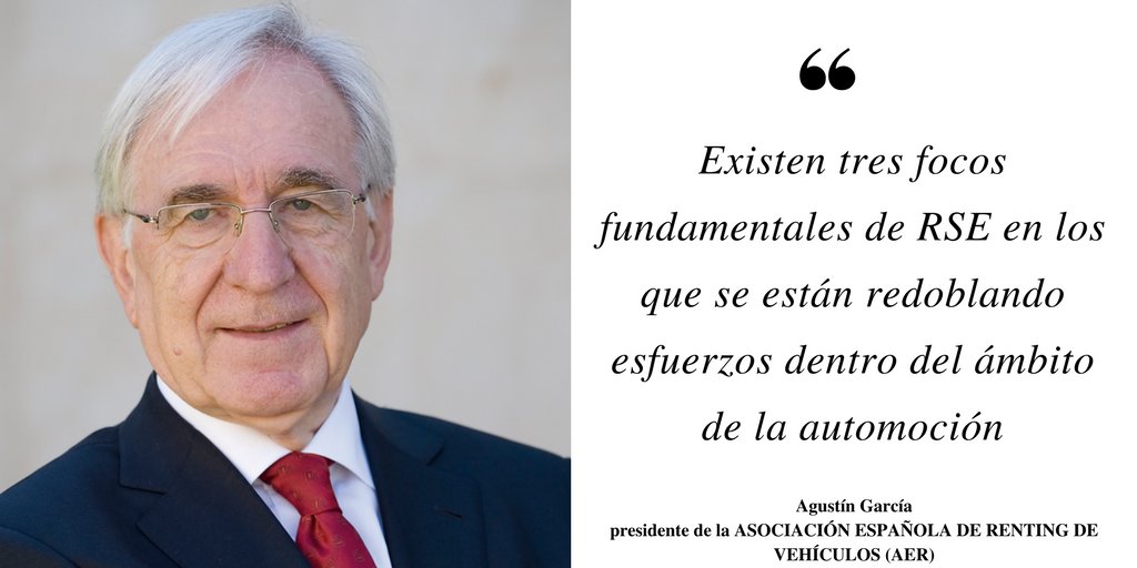 Corresponsables's tweet photo. "Agustín García, presidente de la @AERenting_Vehic, señala esos 3 focos: seguridad vial, reducción de emisiones y mejora de la #eficienciaenergética 👉️  👉 https://t.co/87KVJwRQkt" https://t.co/4zImW3IKKA
