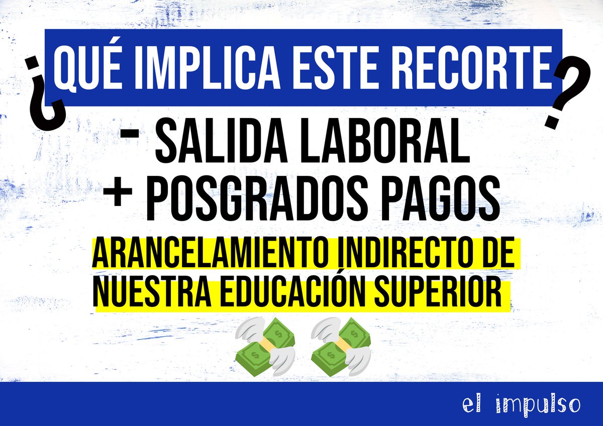 ImpulsoExactas's tweet photo. ¿Qué pasa con nuestras incumbencias? 

El macrismo pretende avanzar cada día más sobre la educación pública, limitando nuestra salida laboral y fomentando los posgrados pagos hacia la mercantilización de la educación

UNIDAD EN DEFENSA DE NUESTROA DERECHOS! https://t.co/2uABC0Lyoe