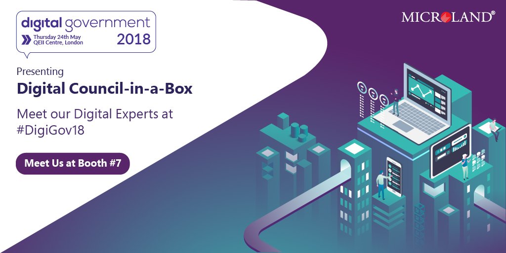 MicrolandLtd's tweet photo. One more day to go. Join our Digital Experts on May24th at #DigiGov18 in London to experience the future of #DigitalCouncil Visit https://t.co/QgG7Nq1ddH to schedule your meeting today. @Digi_Gov #DigitalTransformation #FasterHigherSmarter #WithMicroland https://t.co/3lUCO1pghR