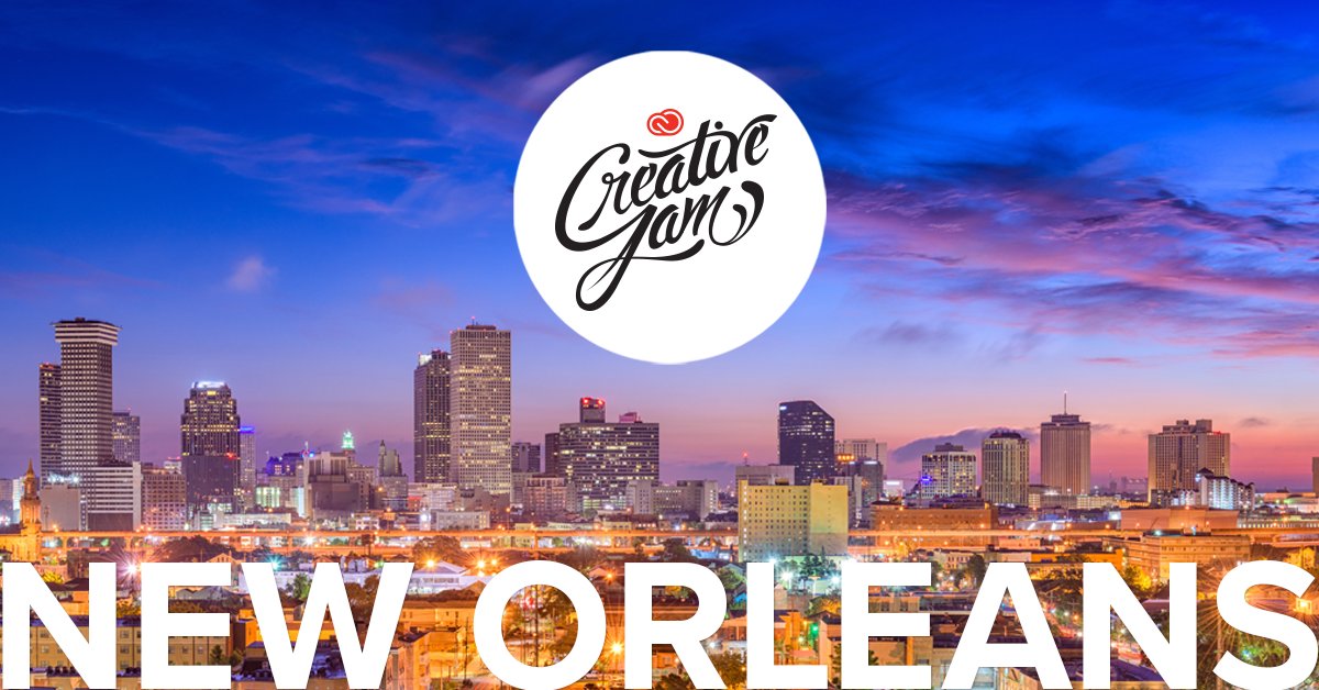 New Orleans! We'll be at the @adobe Creative Jam this Thursday at 7pm! 

There's a design showcase. There's a creative jam tournament. There are portfolio reviews. 

Find out more and sign up at:
nvite.com/CreativeJam/no…

#adobexd #creativejam