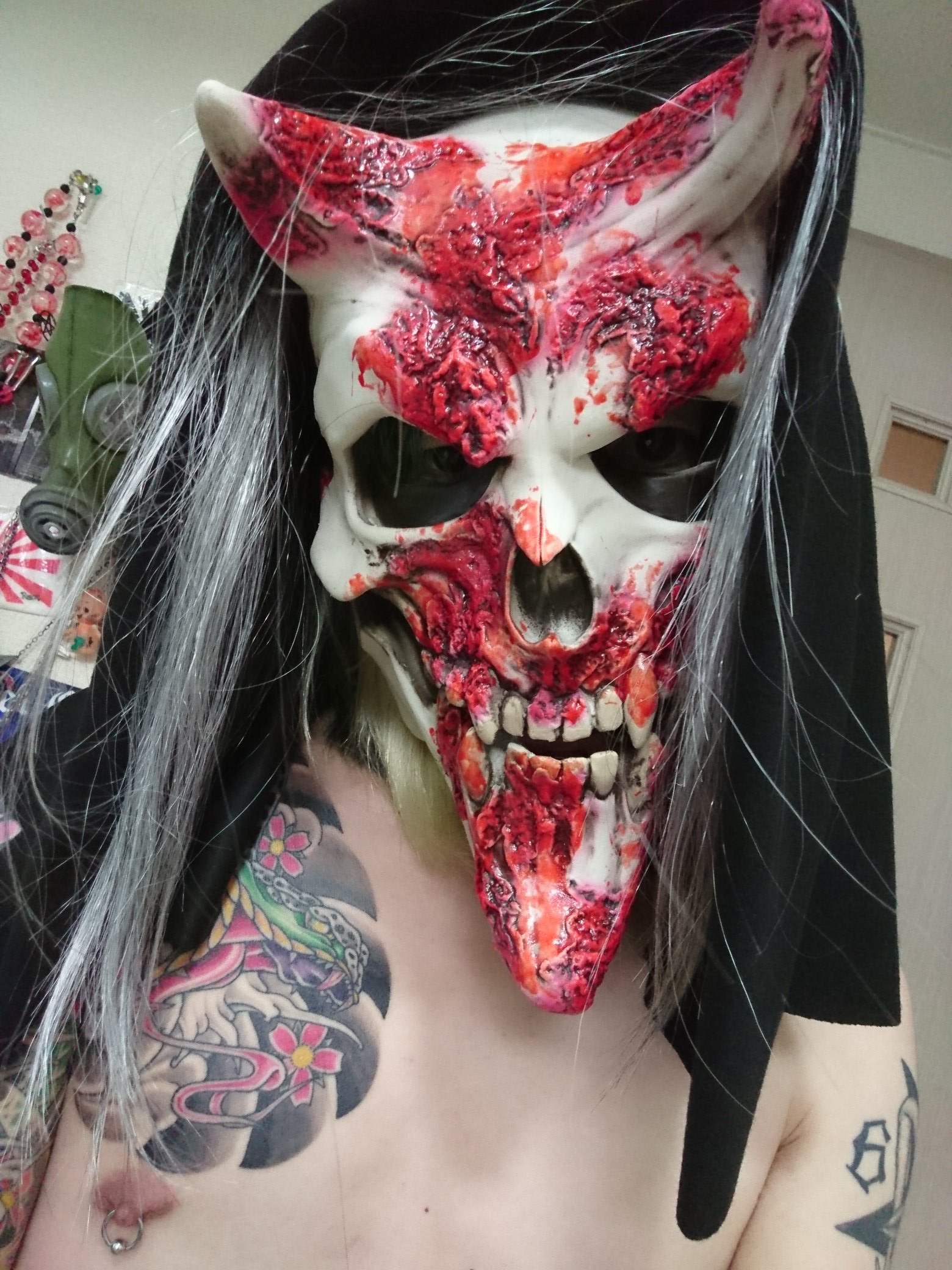 ノスフェラトゥ　ホラーマスク Amazon.co.jp: ミミヌオホラーマスク怖いラテックスフルヘッド