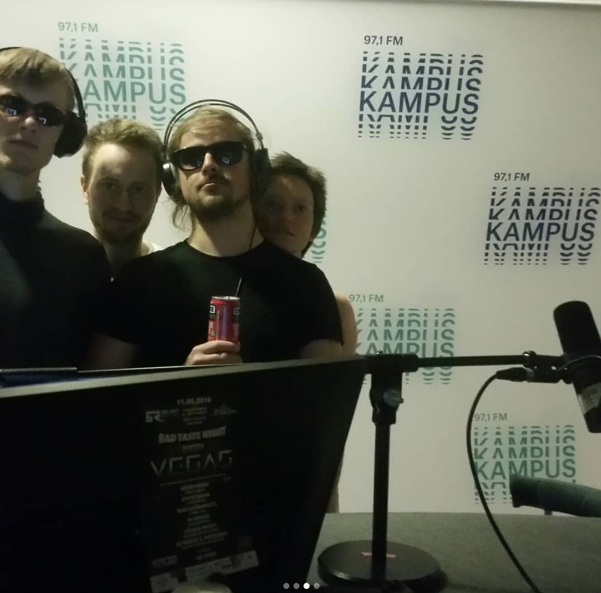 OneTakeRecords's tweet photo. G-Bop Orchestra [six drummer formation] stopped in for a chat on @radiokampus 97.1FM in Warsaw the other week  . . . > > >   
 https://t.co/KtP2UnAWdu https://t.co/4zX2hjYC1a