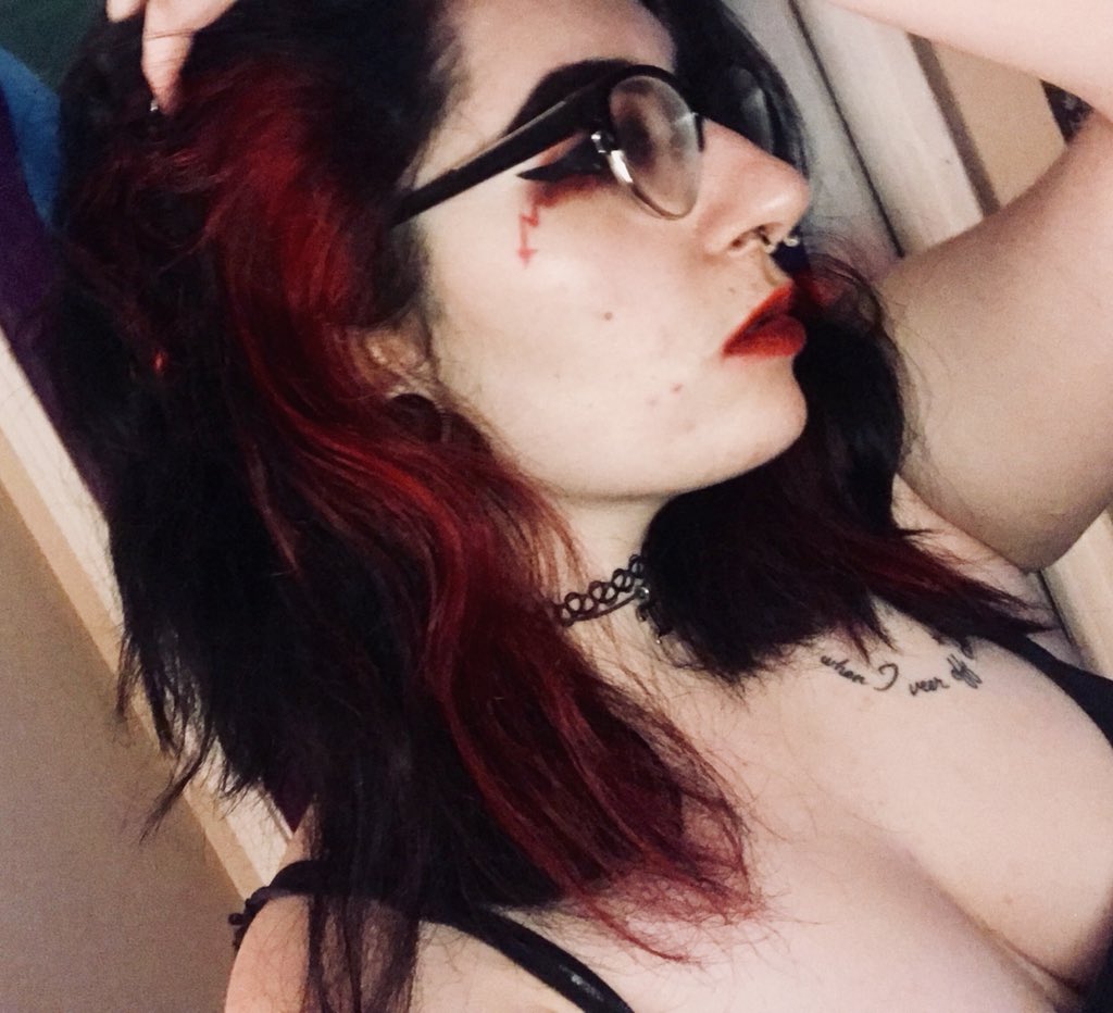 unhxly_rxse024's tweet photo. Yeahhhh so this is going straight into the pile of things nobody asked for but when you listen to The Wounded World on repeat for days, you end up putting red stripes in your jet black hair because aesthetic. 
#SorryNotSorry #ItsALook #TheWoundedWorld https://t.co/mApAGXeArh