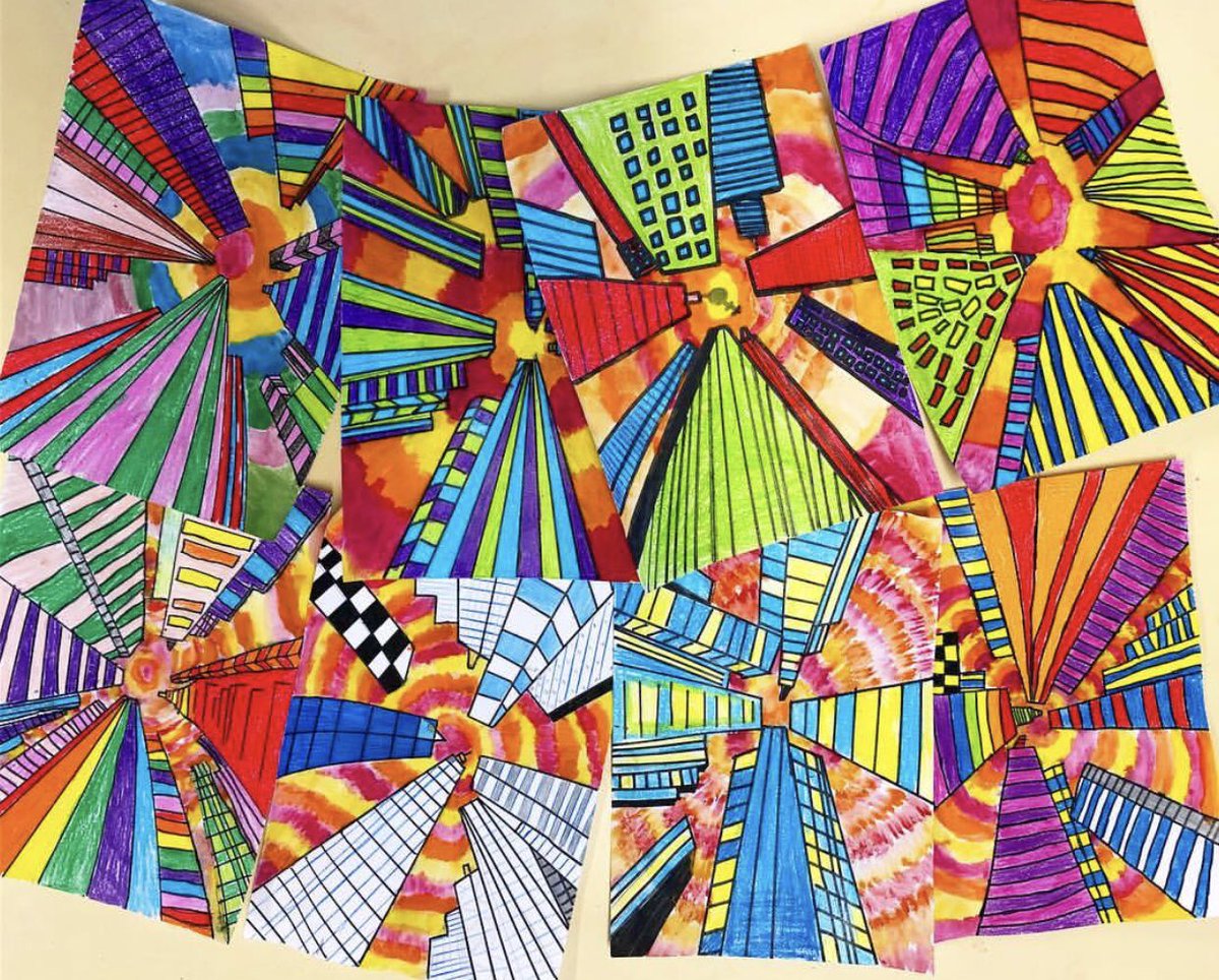 check out these bright coloured perspective artworks! great for stage 3! #AcuEdu_P