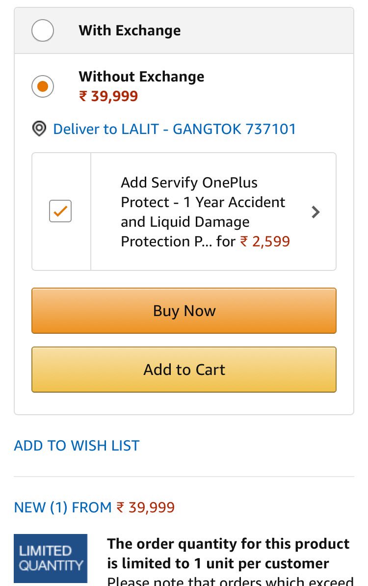 hellolalit's tweet photo. @servifyin #LetSpeedWin #OnePlus6 THE FIRST THING I WOULD DO when I buy #OnePlus6 from @amazonIN   IS “add @servifyin  OnePlus PROTECT - 1 Year Accident and Liquid Damage Protection Plan for ₹2599 /- only https://t.co/a3tV4rjloo