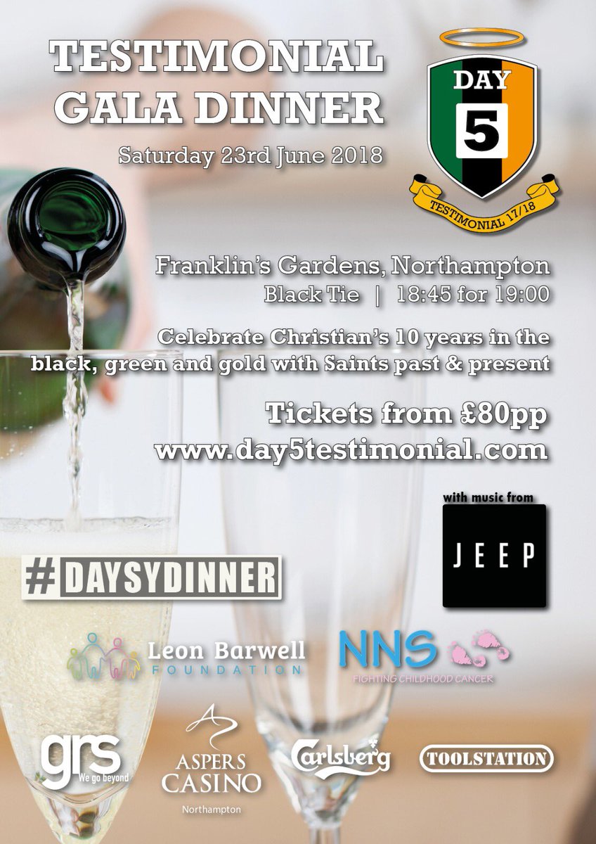 Less than a month now until our black tie Gala Dinner. 

Closing out the Day5T in style!

Raising funds for <a href="/LinkupwithLeon/">Leon Barwell Fdn.</a> and <a href="/NiamhsNextStep/">Niamh’s Next Step CIO 💜</a> 🙌🏼