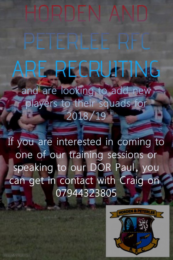 Come and be part of Horden and Peterlee RFC