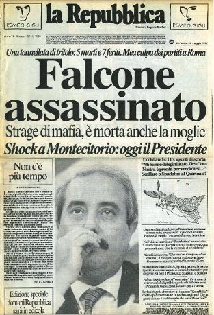 #23maggio 1992: 26 anni fa la strage di #Capaci, nella quale la mafia uccise il magistrato Giovanni #Falcone, sua moglie Francesca Morvillo e 3 agenti della scorta goo.gl/zDnG5x #PalermoChiamaItalia