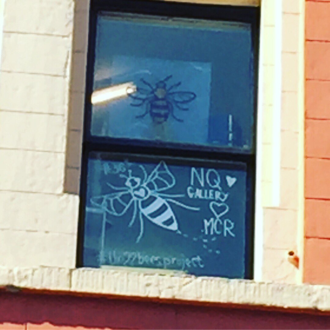 TheNqGallery's tweet image. Thank you @22BeesProject 
@signedbyjen for spreading their bees &amp;amp; love around Manchester! We 💛 our bee. design on our 🐝 window here on the 2nd flr of @Afflecksfox to remember the 22 that lost their lives! If u look up from Church Street you can see it 🐝💛#the22beesproject
