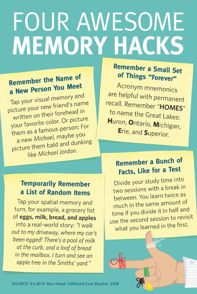 WebMD's tweet photo. Looking to improve your memory? These 4 hacks from @thebrainninjas can help boost your brain power! #WednesdayWisdom https://t.co/VTeqpTO6mm