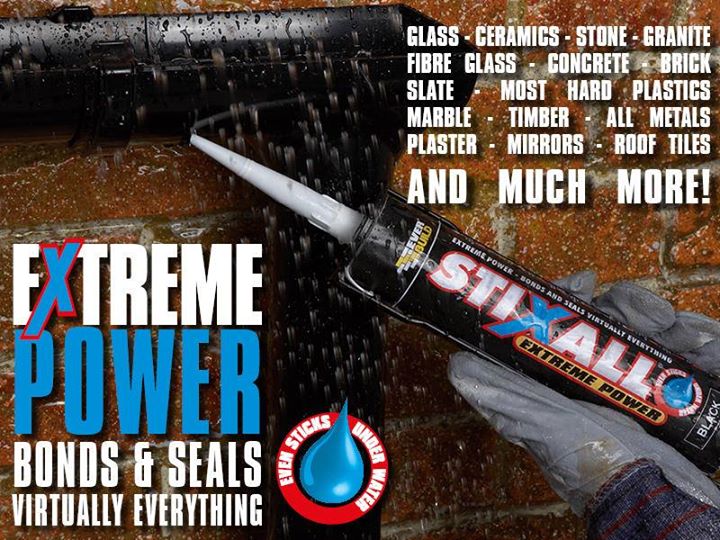 everbuild's tweet photo. The search for the ultimate sealant &amp; adhesive is over with Stixall Extreme Power! With the ability to bond &amp; seal virtually everything even in the wet and underwater, you'll be sorry you haven't tried it sooner. https://t.co/ICyW7Eadaq https://t.co/WRBcXvOyFm