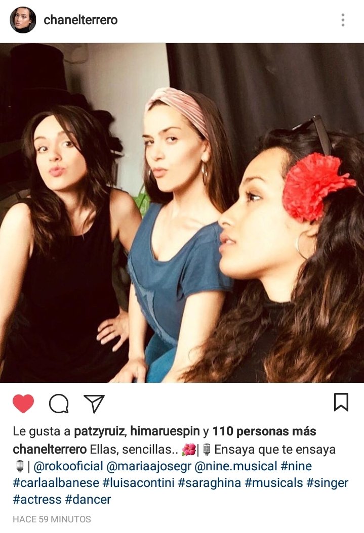 musicalnine's tweet photo. No pueden ser mas guapas nuestras chicas. @ChanelTerrero ha compartido en su cuenta de #Instagram esta foto junto a @mariaajosegr y @RokoOficial 👌 #ninemusical #musical #Madrid #Bilbao #planocio #teatro https://t.co/Ceg60kqojK