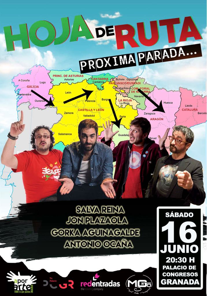 HOJA DE RUTA - PROXIMA PARADA...
Sábado 16 de Junio - 20:30h en Palacio de Congresos.
Precios: 19,50e y 15,90e
Venta: Teatro Isabel la Católica y en
taquillagranada.com