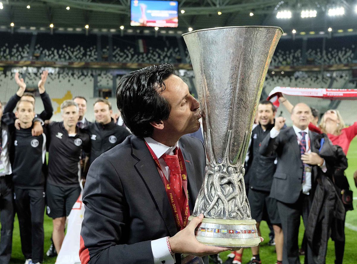 SevillaFC_ENG's tweet photo. We'd like to wish good luck to our former manager @UnaiEmery_ on his new adventure with @Arsenal 

Hopefully we'll see you in the @EuropaLeague next season 😉 https://t.co/PJS9r660Le
