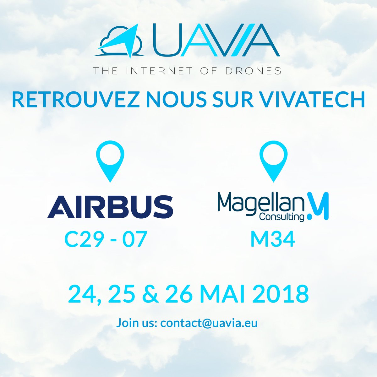 UaviaDrones's tweet image. A partir de demain, on vous donne rendez vous sur le salon @VivaTech ! Come &amp;amp; Meet us ! 🤟💣💥🚀 #LiveDemo #ConnectedRobotics #InternetOfDrones