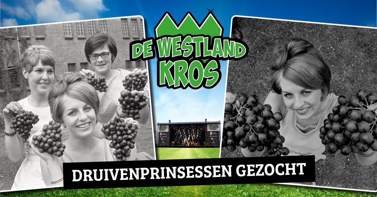 Ben je ooit druivenprinses geweest? Dan ontvang je een gratis ticket voor vrijdag 15 juni! Deze avond maken we een unieke foto met alle druivenprinsessen.
Stuur via info@dewestlandkros.nl een foto als bewijs en ontvang een gratis ticket dewestlandkros.nl/tickets/ #druivenprinses