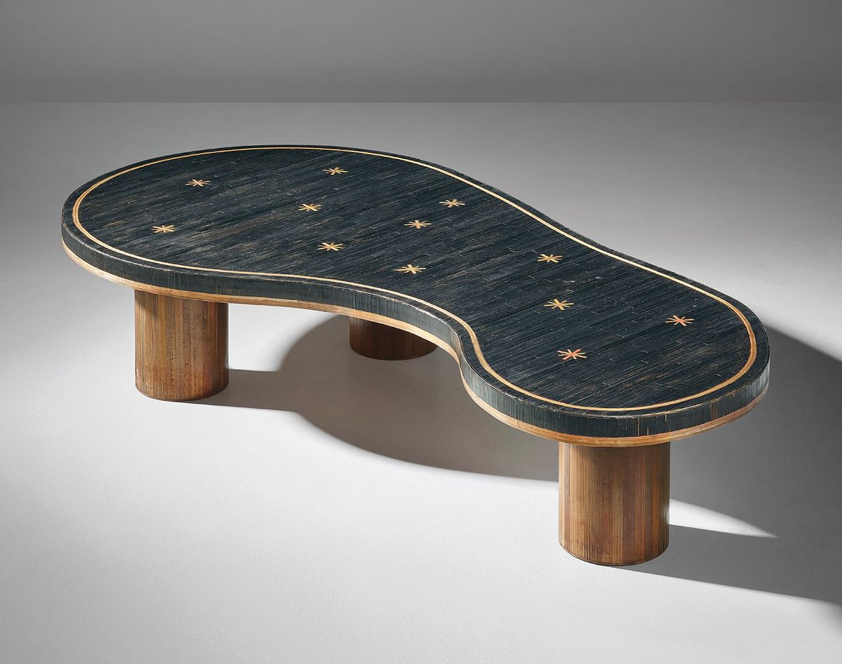 phillipsauction's tweet photo. #JeanRoyère's The "Flaque" table—French for puddle—takes a freeform shape that illustrates the influence of biomorphism. Read more about #PhillipsDesign upcoming sale highlight: https://t.co/6fQph7lsg9 https://t.co/UzRlRnl7tQ