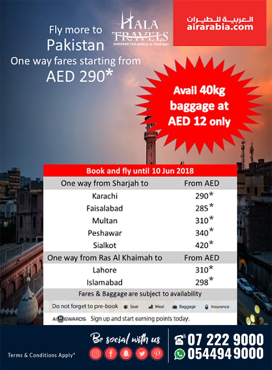 air arabia one way ticket price