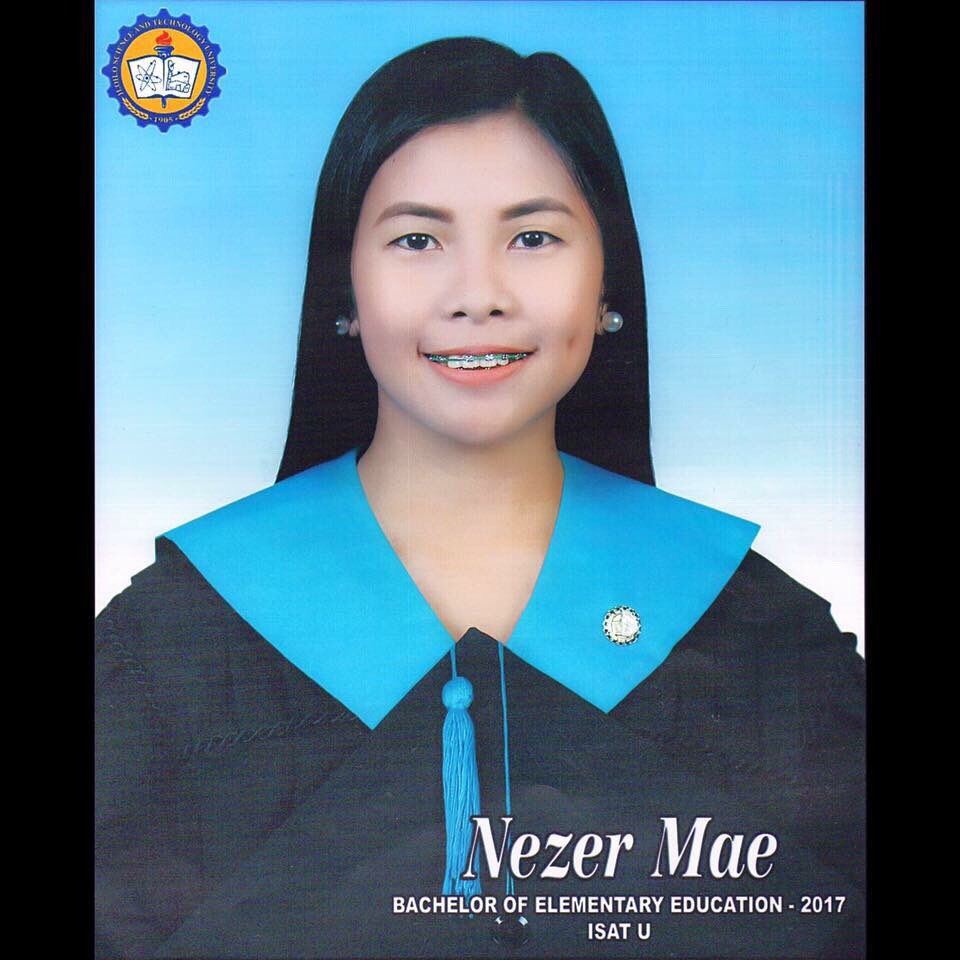 tchrnz13's tweet photo. NEZER MAE BANG-AO, LPT
Iloilo Science and Technology University
Batch 2017
#LET2018 #ToGodBeTheHighestGlory https://t.co/cbWeTgA4OJ