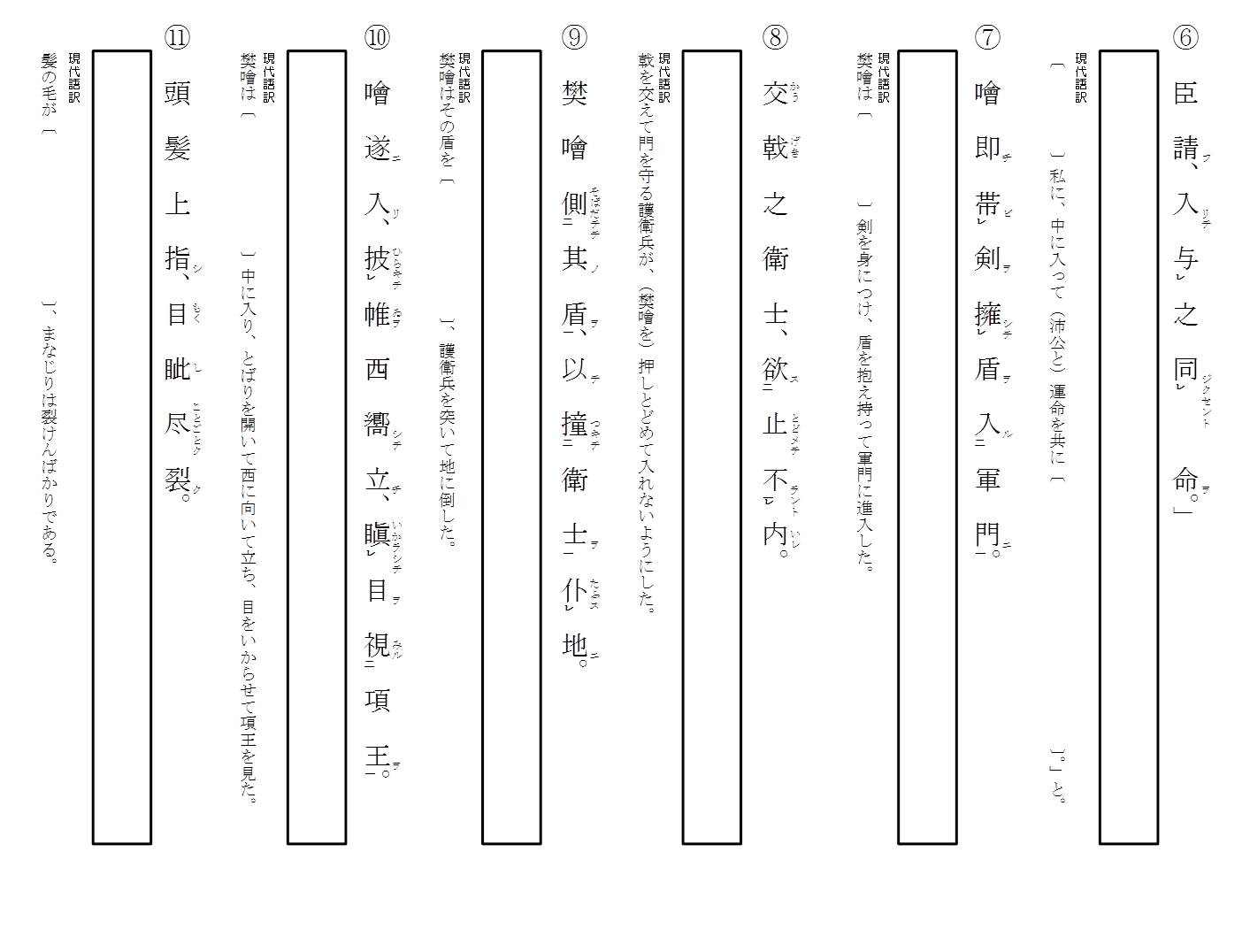 石垣 昌幸 公式 考査お疲れ様でした 今回の成果と反省を 今からの行動につなげましょう 物事の90 以上は準備で決まる 明日の授業の予習をしましょう 古典bは漢文 史記 鴻門之会 頭髪上指す からはじめます 授業プリント その１