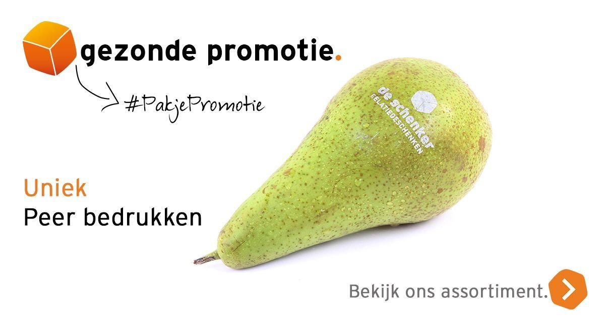 De_Schenker's tweet photo. Geef een gezond #Cadeau Wees die toffe peer en bestel nu deze unieke fruitpromotie. #gezondheid https://t.co/qRhIULzeSb https://t.co/i9CVUehkTQ