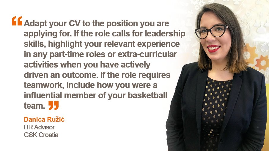 Today’s #WednesdayWisdom from Danica.  How to tailor your CV specifically for the role you’re applying to.