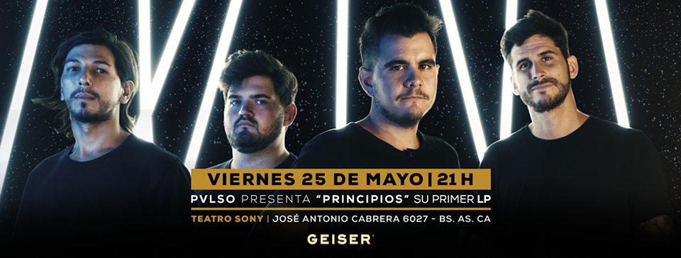 .<a href="/PvlsoRock/">PVLSO</a> , banda de la escena pop/rock rosarina integrada al sello recientemente, va a presentar este viernes 25/5 su disco debut #Principios en el <a href="/TeatroSonyBA/">Teatro Sony</a> (Cabrera 6027 - Palermo)
Localidades en venta por sistema <a href="/tuentrada/">TuEntrada.com</a> > bit.ly/2fcb1hv