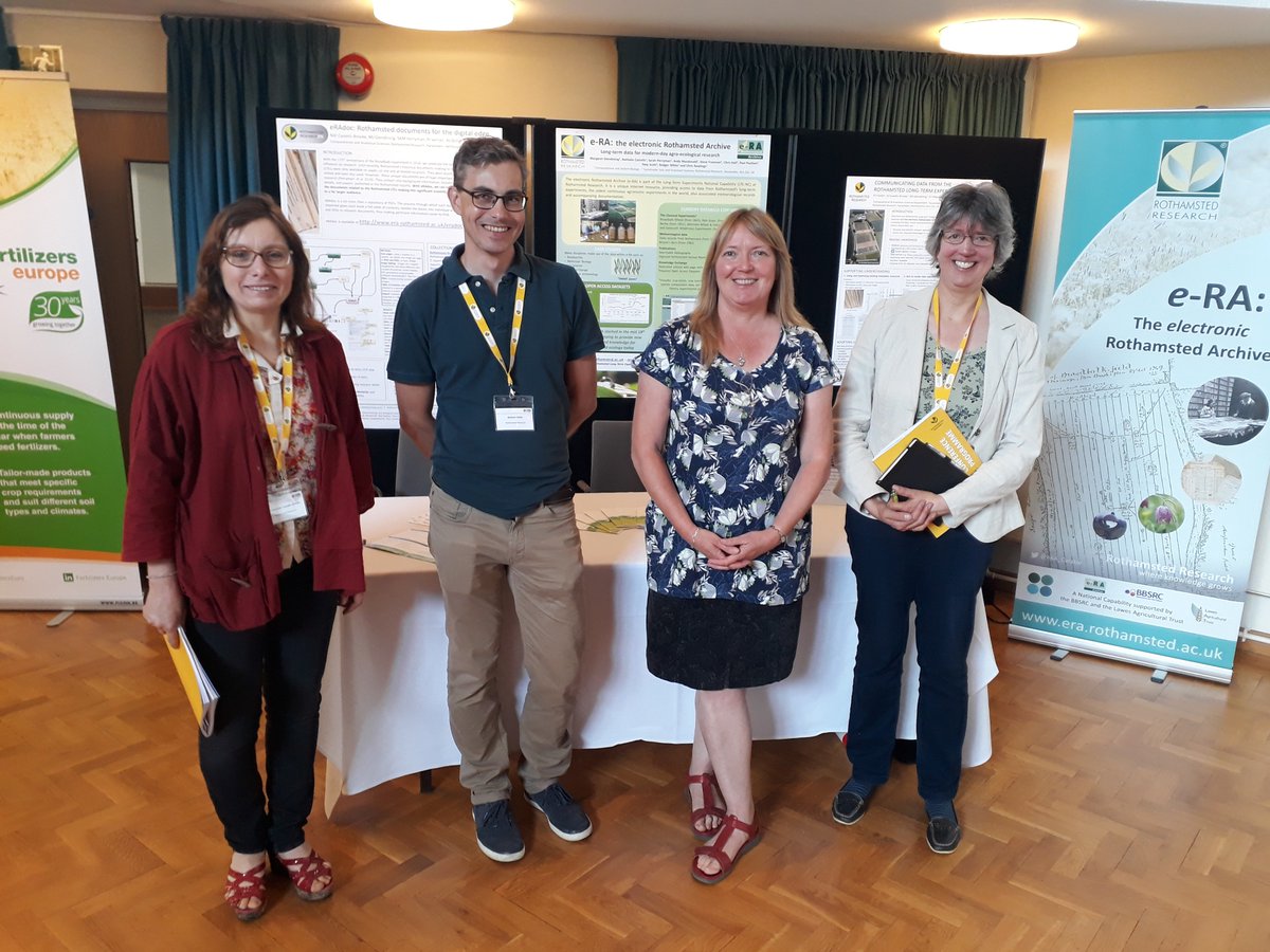 eRA_Curator's tweet photo. Come and find the e-RA team today at the #LTEconference @rothamsted to discuss what we are doing with #FAIRdata #openaccess #data from the Rothamsted long-term experiments or email era@rothamsted.ac.uk @RichardJOstler @Rothamsted_docs https://t.co/44uhTPzTK0