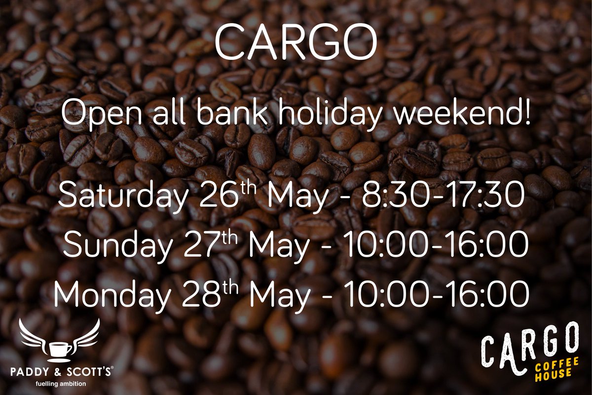 VertasGroup's tweet photo. What are you doing this #BankHolidayWeekend? We know where we will be! ☕️ Join us at our New Look Cargo on the #IpswichWaterfront! Have a fresh cup of @PaddyandScotts coffee and enjoy the sunshine ☀️ #CoffeeandaView https://t.co/gH2VcUOdO7