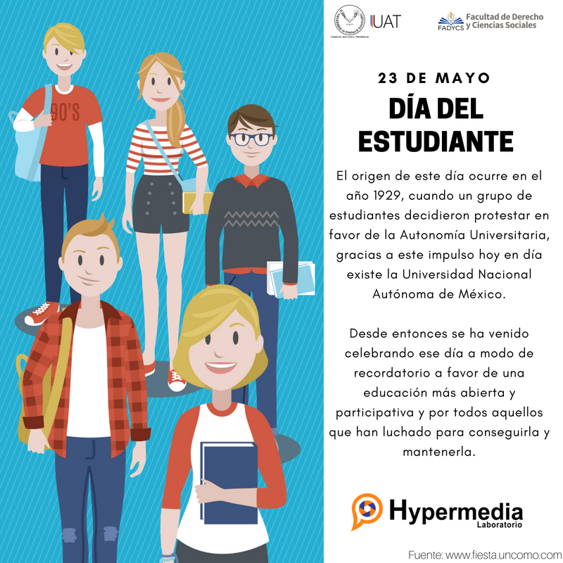 hyperFADYCS's tweet photo. 🎉¡Muchas felicidades a todos los estudiantes!🎉
Para la FADYCS lo más importante son ustedes, los #estudiantes. 😁🥇
#HypermediaUAT #FADYCS #YoCreoEnLaUAT #UAT #estudiante #23demayo #Universidad #díadelestudiante #Tampico #CdMadero #Altamira #Tamaulipas #cdmx #mx #slp #mty https://t.co/LrtZS97JOa