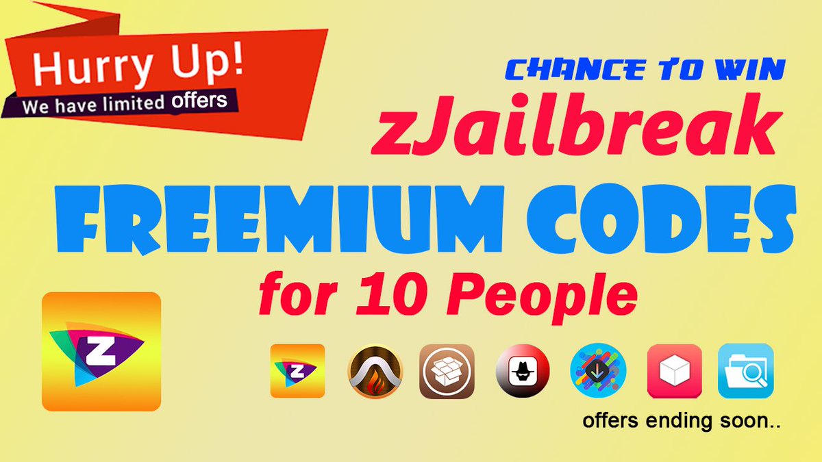 Zjailbreak On Twitter Zjailbreak Freemium Code Giveaway Here Follow Page And Comment Your Email Id We Will Choose 10 Lucky Persons From Participants Thanks Zjailbreak Team Https T Co Mf4vwrc2dr