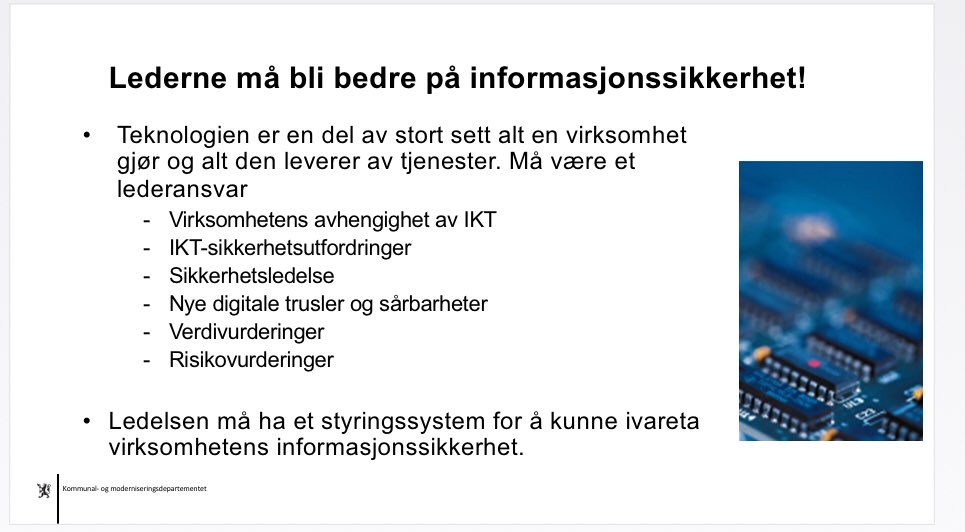 IT-sikkerhet er et lederansvar påpeker <a href="/paulchaffey/">Paul Chaffey</a> Både teknologien og kulturen må være på plass for å unngå sårbarheter. <a href="/AteaNorge/">Atea Norge</a> kunne ikke vært mer enig! Treff oss på Sikkerhetsdagen for å lære mer🔒