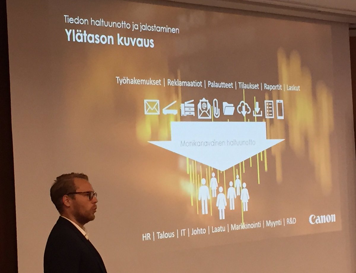 PasiMattila's tweet photo. Tieto pitää ottaa haltuun, jotta sitä voi jalostaa  Jaakko Heinola #Therefore2018 https://t.co/NNQ2OP1MyT
