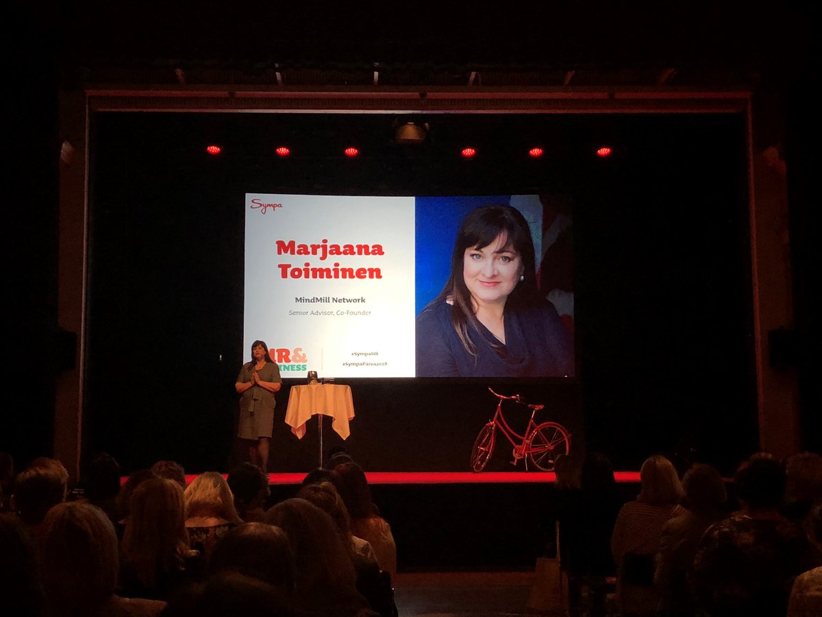 SympaHR's tweet photo. Our keynote speaker @sarimarjaana, Senior Advisor &amp; Co-Founder @Mindmillnetwork speaks about the upcoming change in working life and the new role of HR #SympaHR #SympaDay https://t.co/Nyc6eQwGOa