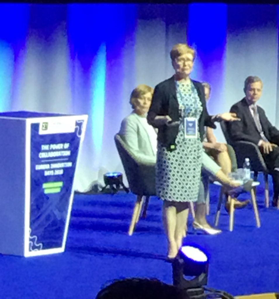 RuthEmaWalker's tweet photo. @SaloSinikka, Ministry of Social Affairs and Health, giving a faulous address on reforming social care and well being. It’s no surprise that the recent reforms have seen Finland top the  tables for the happiest and healthiest country in the world. @EurekaInnoDays @bodyvolume https://t.co/jlL2SNRUQP