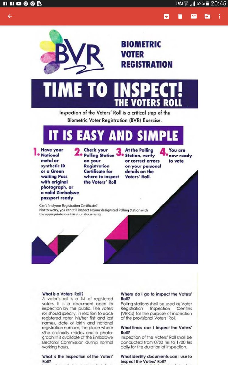 TO: Disability Commmunity in Zimbabwe  Do not forget to inspect the voters roll. See instructions in the poster below from <a href="/ZECzim/">Zimbabwe Electoral Commission</a> <a href="/JoshuaTMalinga/">Dr Joshua T Malinga Foundation</a> <a href="/DisabilitySumZW/">DisabilitySummitZW</a> <a href="/OurVoices4/">OurVoices</a> @lincolnmatongo <a href="/IFESDisability/">IFES Disability</a> <a href="/IFESAfrica/">IFES Africa</a> @OMpslsw