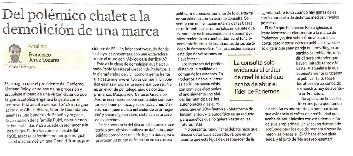 Os dejo el análisis sobre la marca de @Pablo_Iglesias_ @ahorapodemos tras los hechos en <a href="/elEconomistaes/">elEconomista.es</a> <a href="/EstrategosES/">Estrategos</a>
