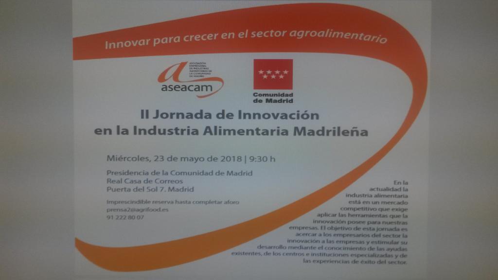 Comienza la II Jornada Innovacion #IndustriaAlimentariaMadrileña en #PuertadelSol. @ComunidadMadrid