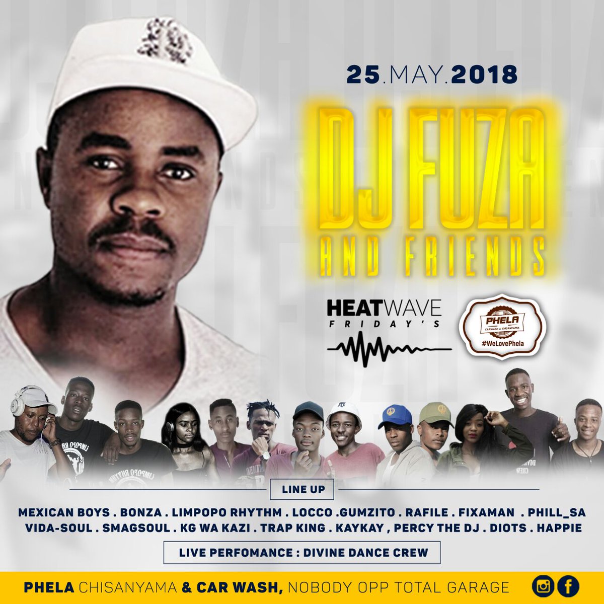 Catch me at Phela carwash this weekend 26 May 2018 

Dj Fuza and Friends