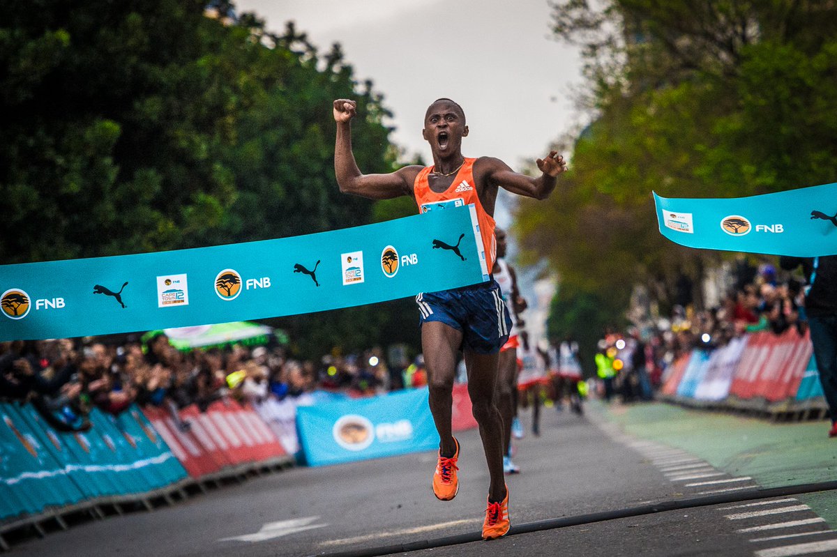 FNBSA's tweet photo. Congratulations to Morris Gachaga for winning the 2018 FNB Cape Town 12 ONERUN race. A massive congratulation to all the participants who took part in the FNB CT12, you are all winners. See you all in 2019. #FNBRunYourCity https://t.co/EVf6XrhKzF
