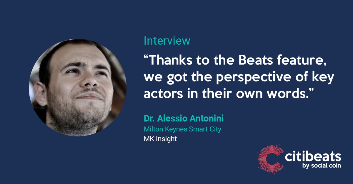 What is it like to design a citizen-centric #smartcity project? We discussed with @dottorpollo from <a href="/MKSmartProject/">MK:Smart</a> about #data, #ai &amp; using Citibeats. Read his #PersonalBeat to see how a city can practice #activelistening to empower its citizens, today citibeats.net/personalbeat-a…