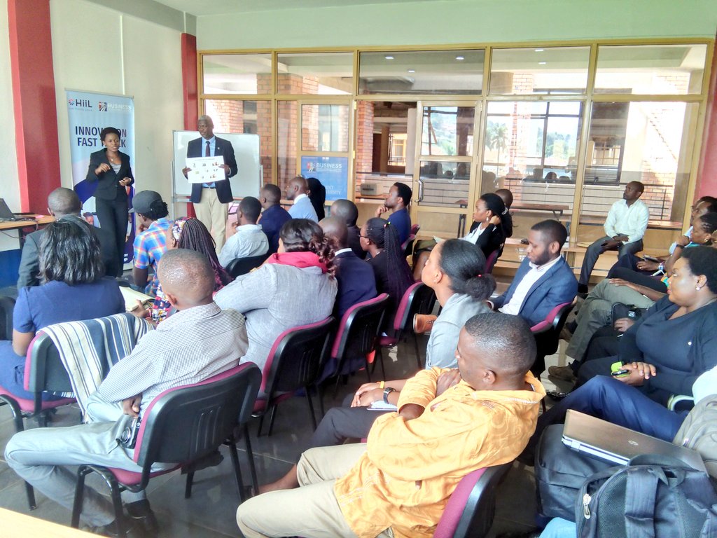 BrianNdyaguma's tweet photo. Final presentations ongoing for the #InnovationFastTrack program. Training had been running for 6weeks done by #BusinessDevtCenter @NathalieEJD & Jury on the side evaluating the pitches. @InnoJusticeAfri @InnoJustice https://t.co/TRBTRH9rIV