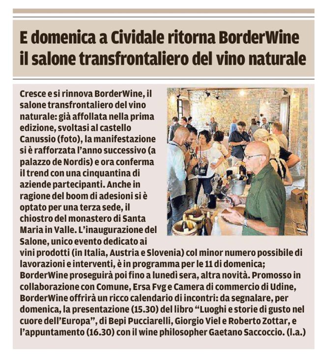 BorderWineItaly's tweet photo. Sul @messveneto di oggi ci siamo anche noi 🥂

#borderwine #borderwine2018 #cividale #friuli #fvg #vino #vinonaturale https://t.co/GbdG2o1DXy