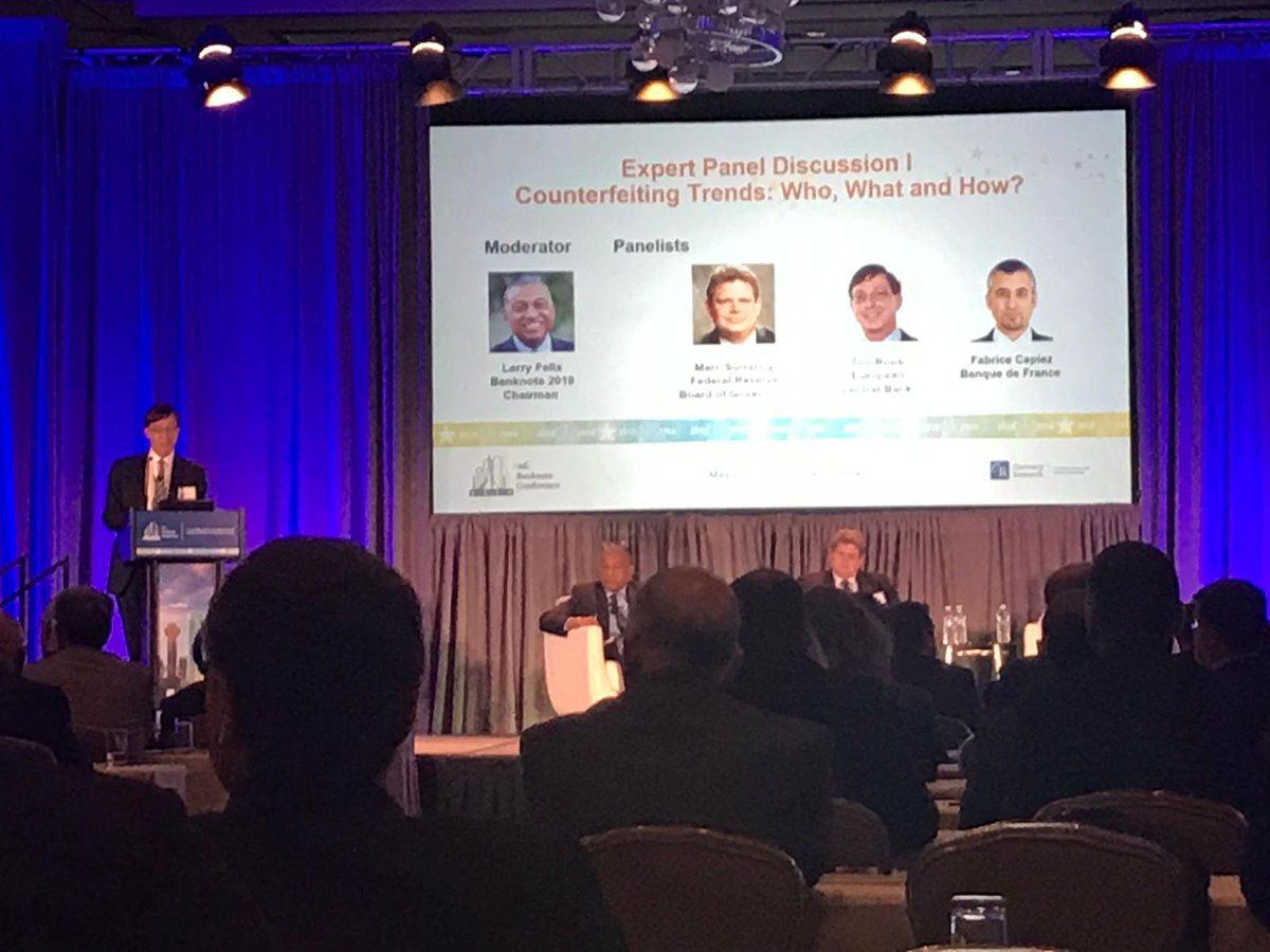 PasabanMachines's tweet photo. The #euro #counterfeits are in their lower values since their introduction. The new #securityfeatures such the #portraitwindow are paying off.

#Banknotes #BanknoteConference2018 https://t.co/67JauDA24q